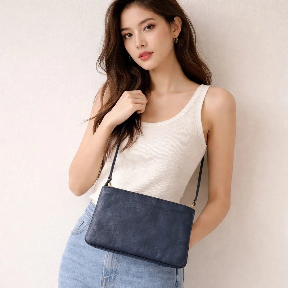 Juliette Leather Crossbody Clutch Bag